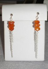 Carnelian and Chain Earrings