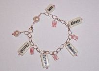 Word bead charm bracelet