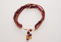 Garnet and Seed Bead Bracelet