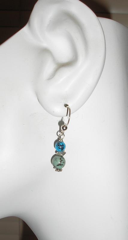 Blue Green Turquoise Earrings