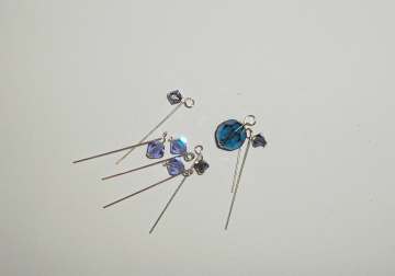 Blue Crystal Cluster Earrings