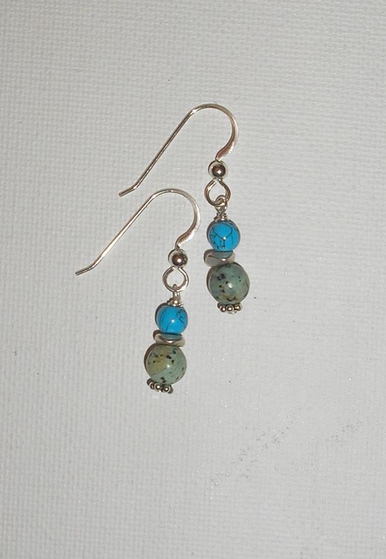 Blue Green Turquoise Earrings