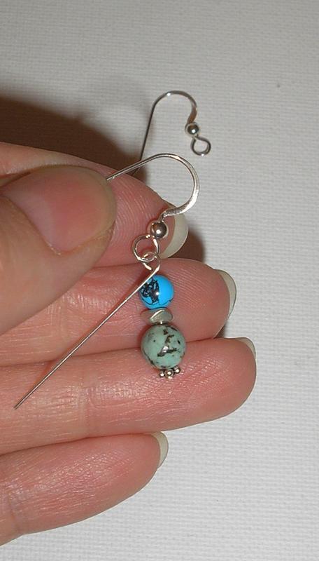 Blue Green Turquoise Earrings