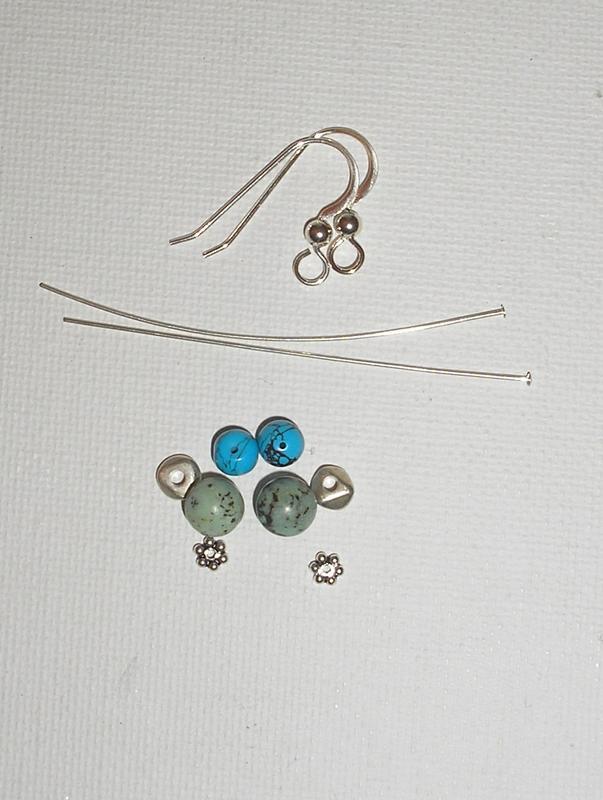 Blue Green Turquoise Earrings