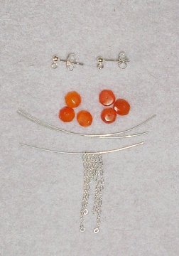 Carnelian and Chain Earrings