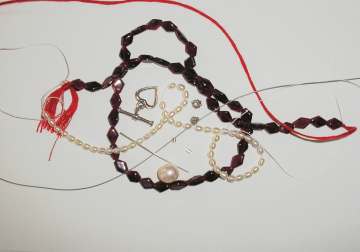 Garnet Pearl Bracelet