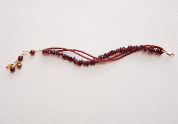 Garnet and Seed Bead Bracelet