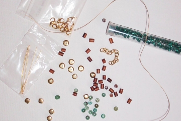 Link Chain Necklace Project Turquiose Heishi and Wood Bead Necklace