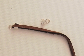Photo - Attaching a tab end to leather cord Photo - Attaching a tab end to leather cord