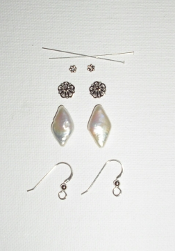 Diamond Shaped Pearl Earrings