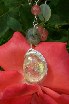 Photo of PMC and glass focal pendant bead