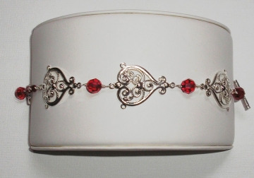 Red Crystal Filigree Bracelet