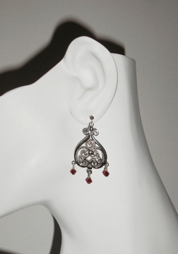 Red Filigree Earrings