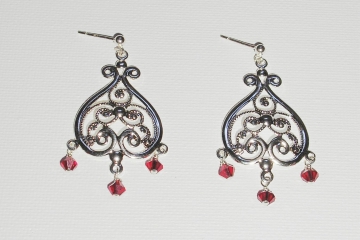 Red Filigree Earrings