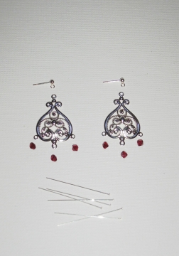 Red Filigree Earrings