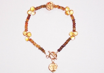 Tourmaline Citrine and Crystal Bracelet