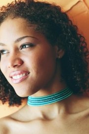 Woman wearing a choker Woman wearing a choker