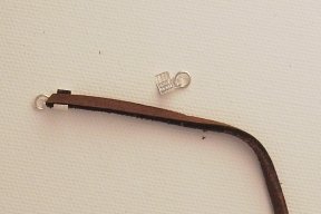 Photo - Attaching a tab end to leather cord Photo - Attaching a tab end to leather cord