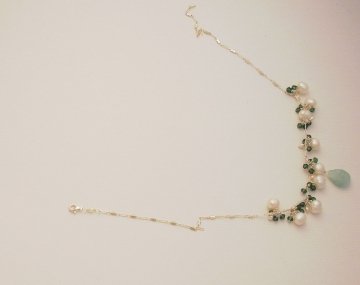 Pearl and crystal necklace project Pearl and crystal necklace project