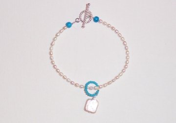 Seed Pearl and Turquoise Bracelet