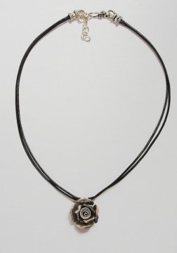 Hill Tribe Silver Rose Pendant